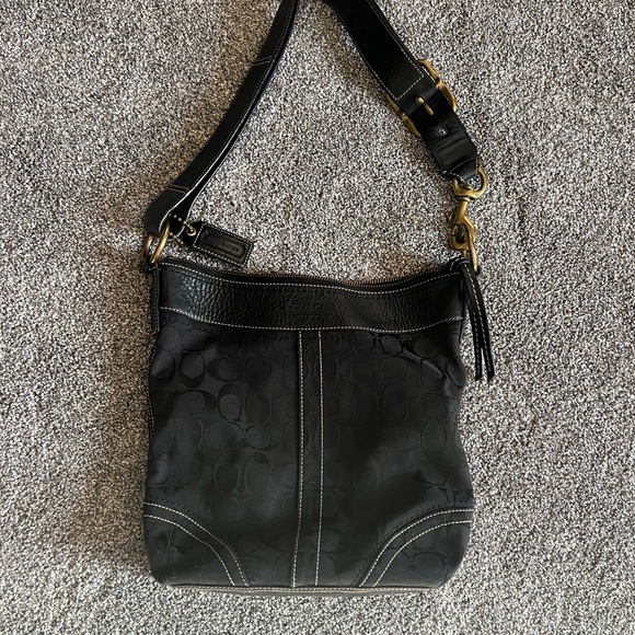 Coach Black Crossbody Bag with Gold Accents - Picture 2 of 4